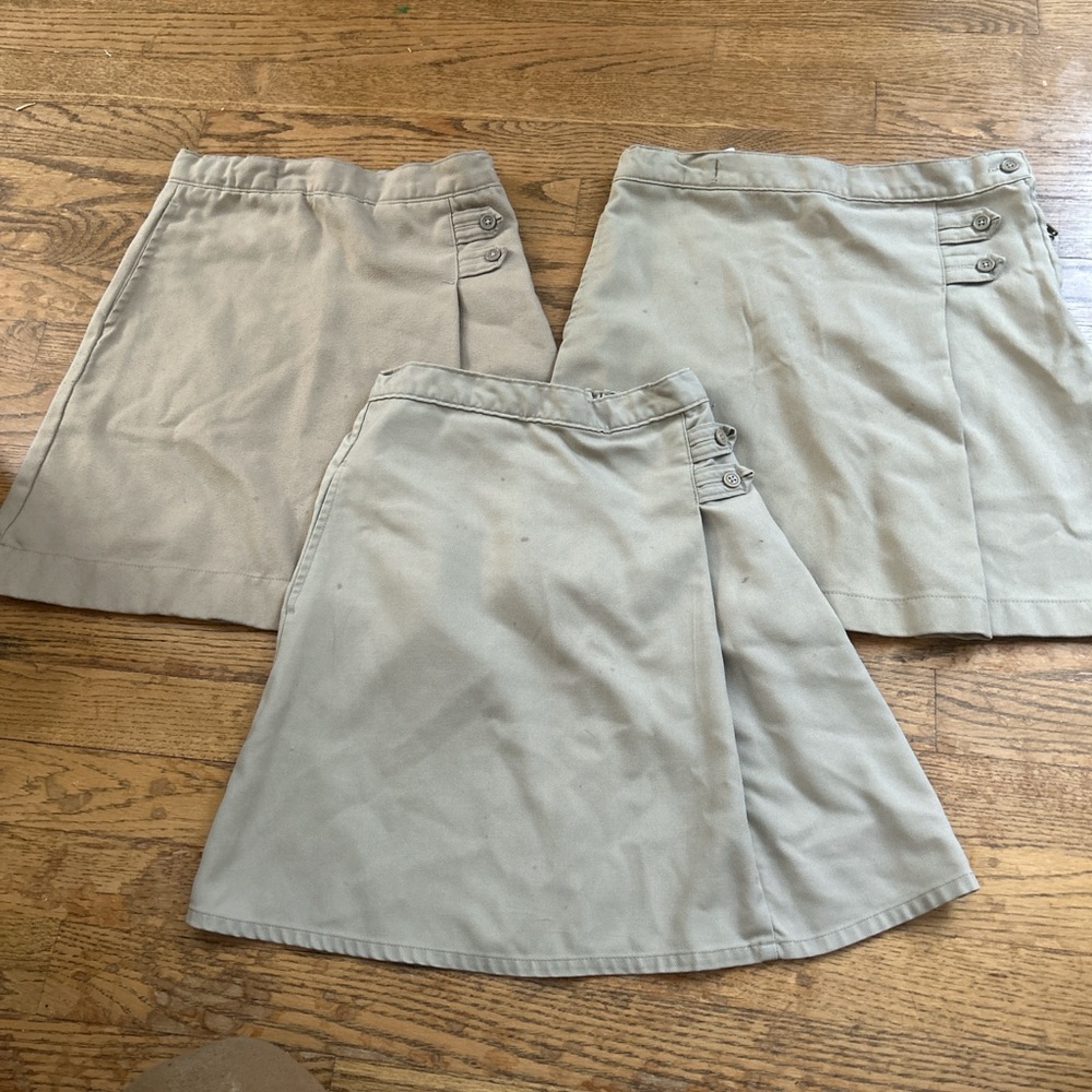 Lands end girls khaki skirt school uniform bundle lot #schooluniform #bundle